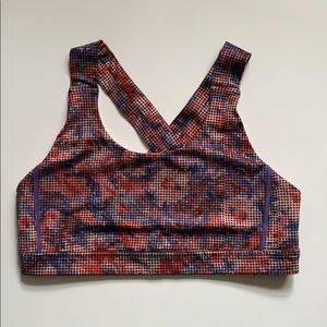 NWOT lululemon sport bra, pink cross back